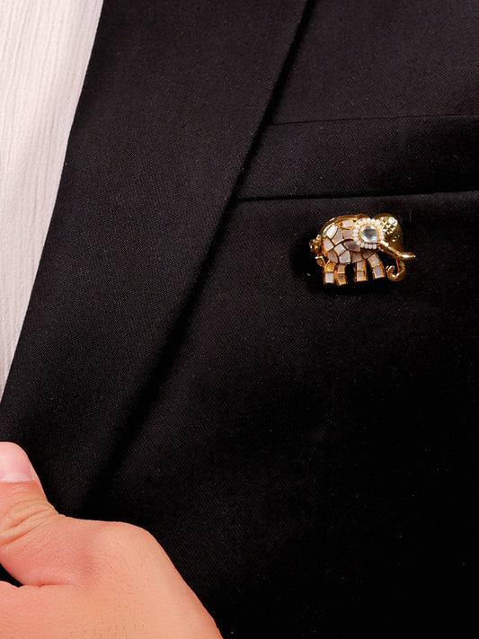 Satrupa White Elephant Brooch