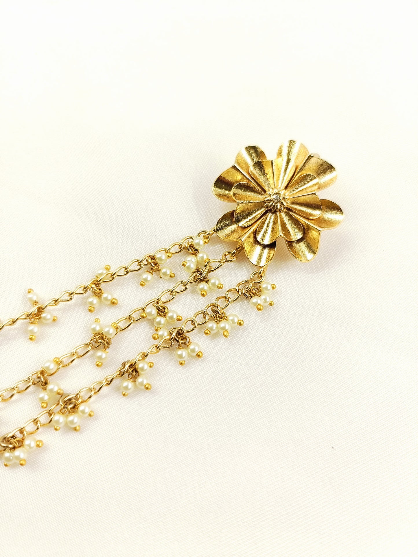 Shazahna Golden Flower Hair Brooch