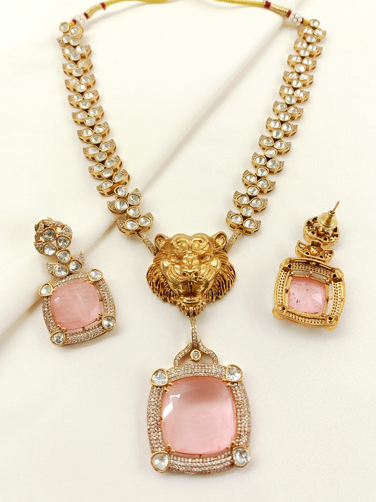 Paavni Pink Kundan Necklace Set