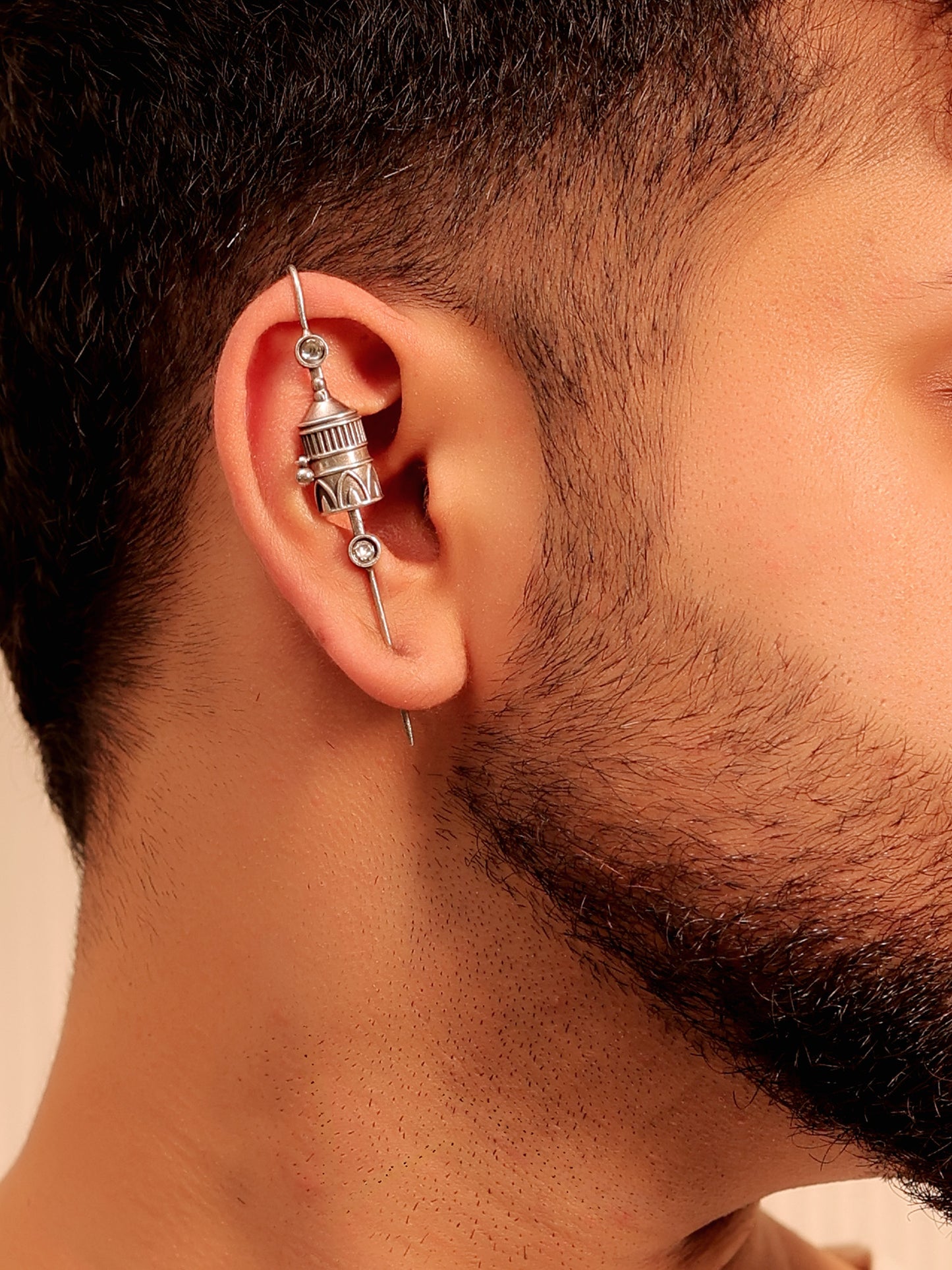 Ishaanth White Men's Earcuff