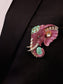 Atharv Ruby Elephant Brooch