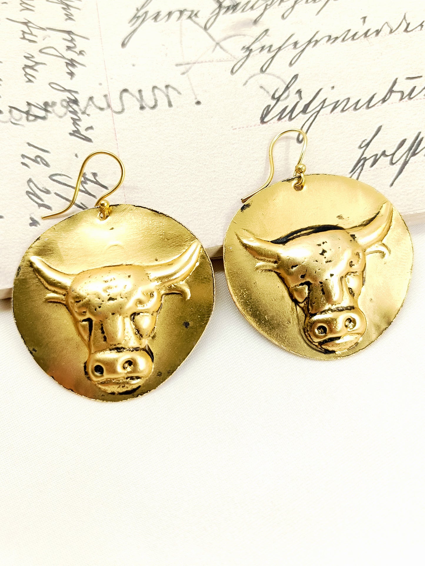 Oshan Golden Buffalo Tribal Men's Earring
