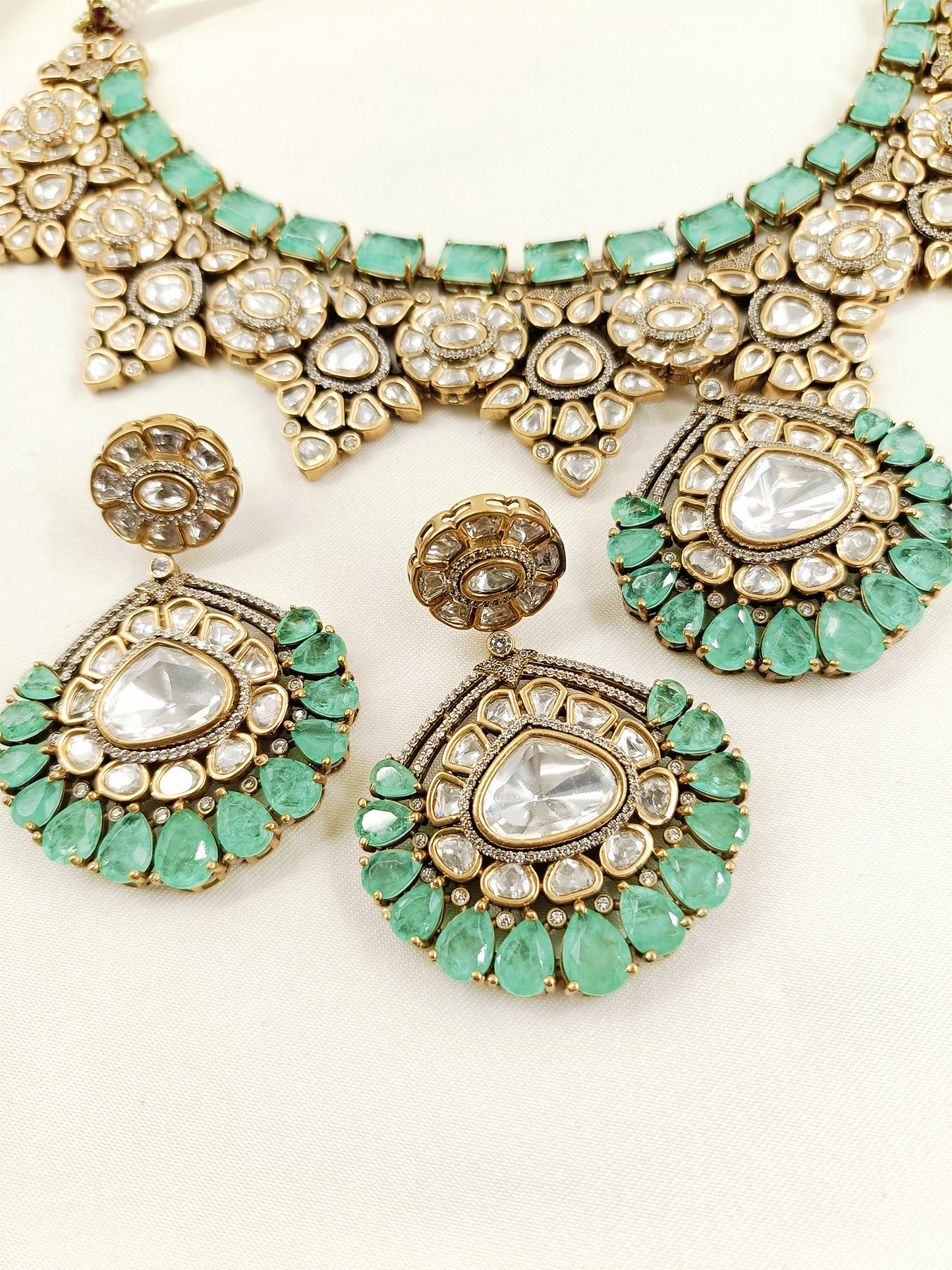 Haripriya Mint Green Kundan Bridal Choker Set