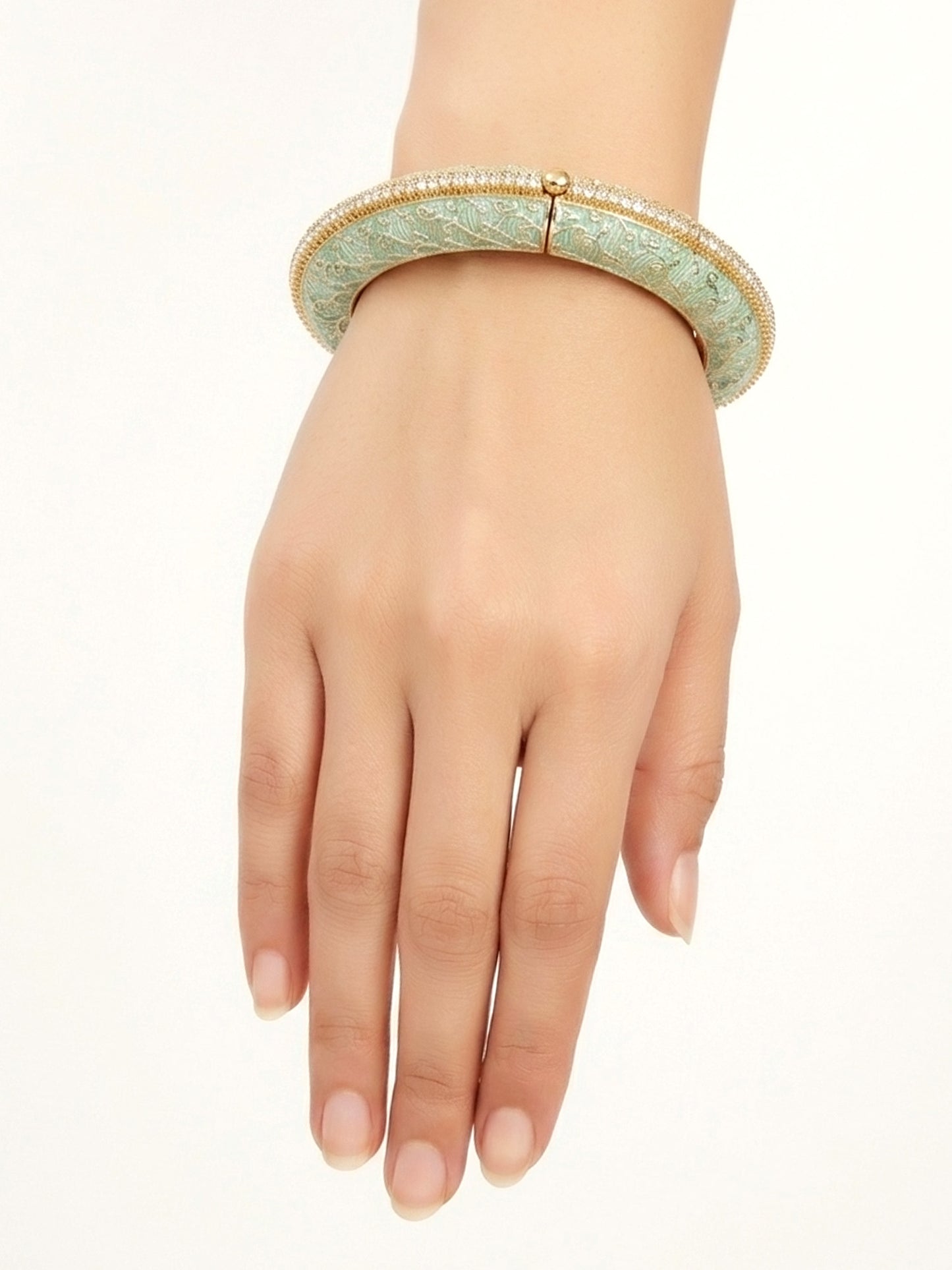 Oni Stretchable Mint Green Bracelet Kada