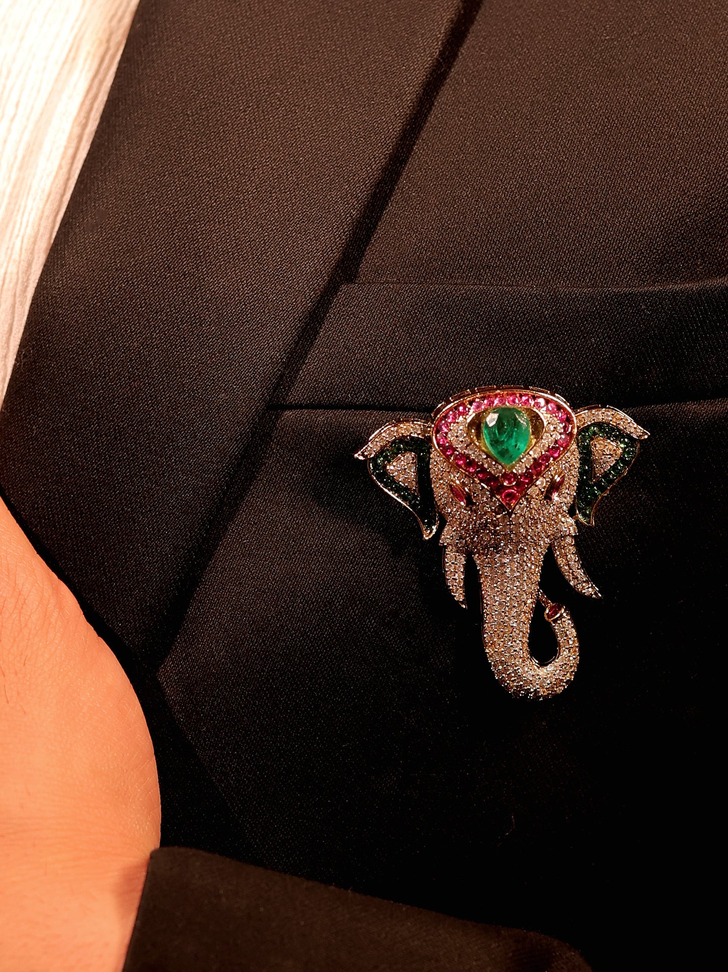 Anvay R&G Elephant's Brooch
