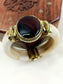 Om Brown Men’s Royal Agate Stone Bone Bracelet