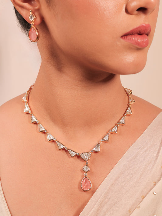 Garla Baby Pink Kundan Necklace Set