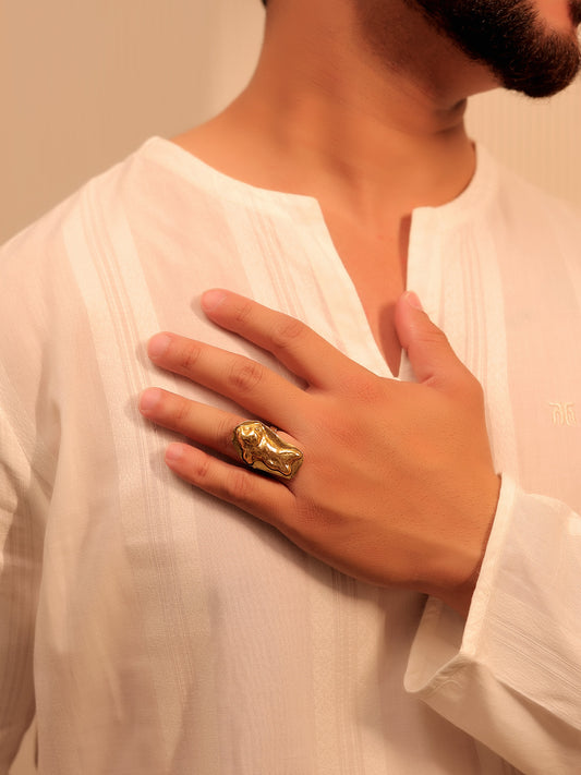 Myra Golden Tribal Finger Ring