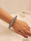Vijayalakshmi White American Diamond Silver Plated Bracelet
