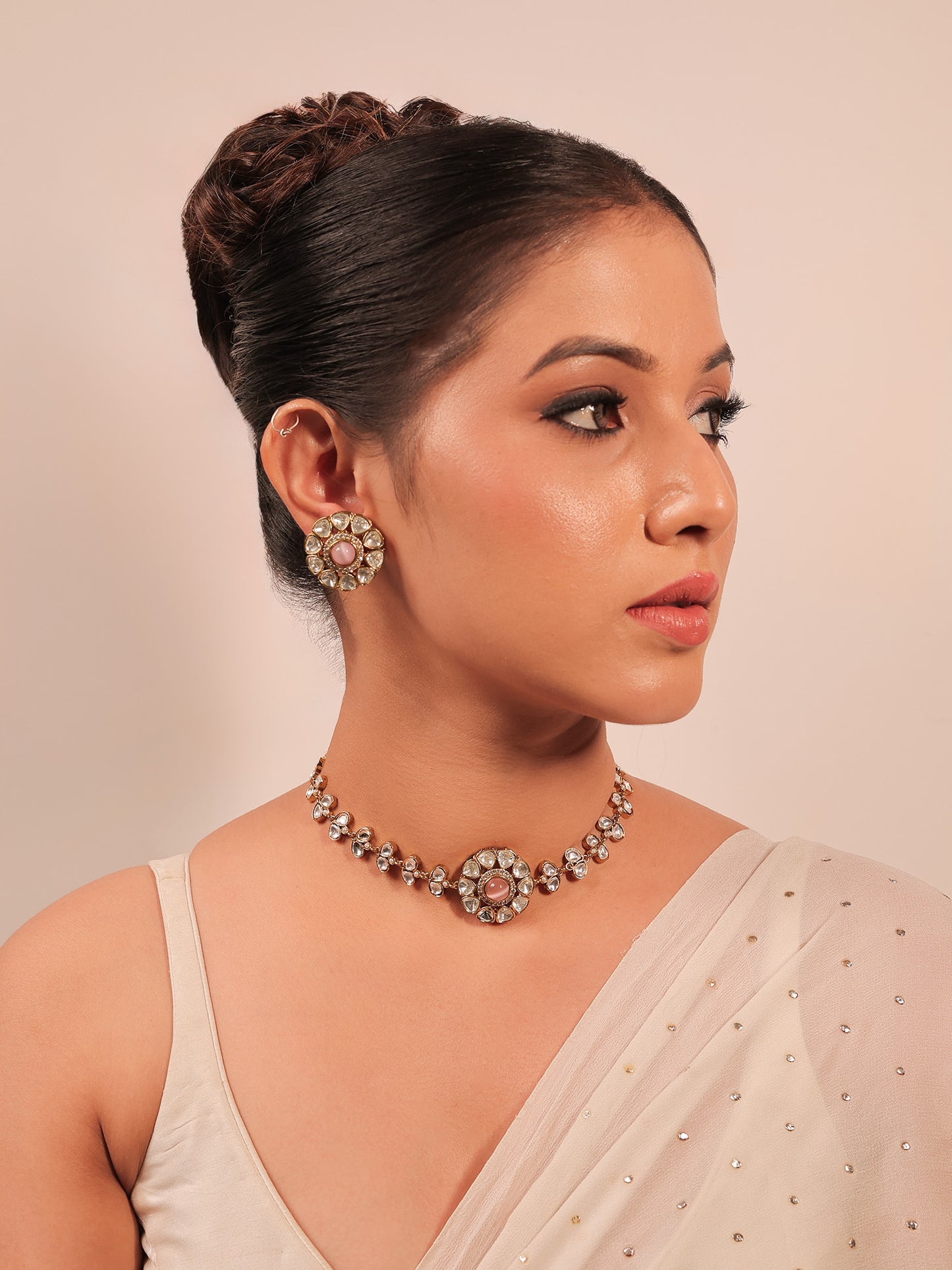 Bharati Baby Pink Kundan Choker Set