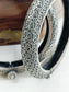 Abhigya Silver Rose Carved Oxidized Bangles