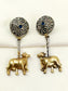 Liya Blue Cow Oxidized Earrings