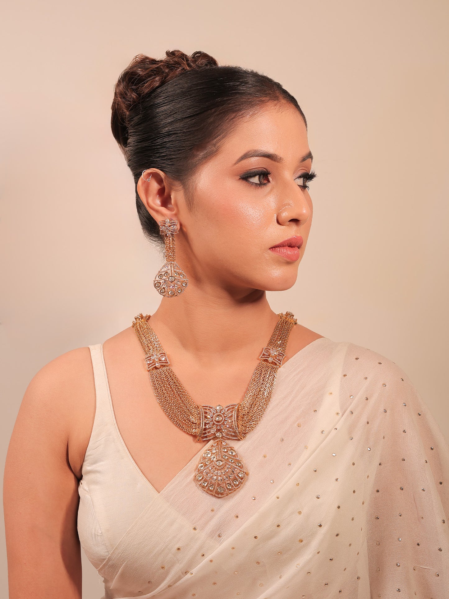 Damyanti White American Diamond Set