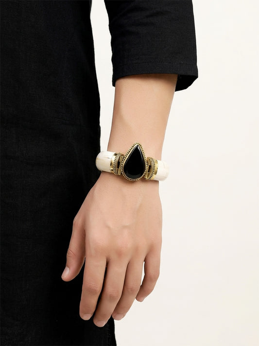 Harivansh Black Bone Men's Bracelet