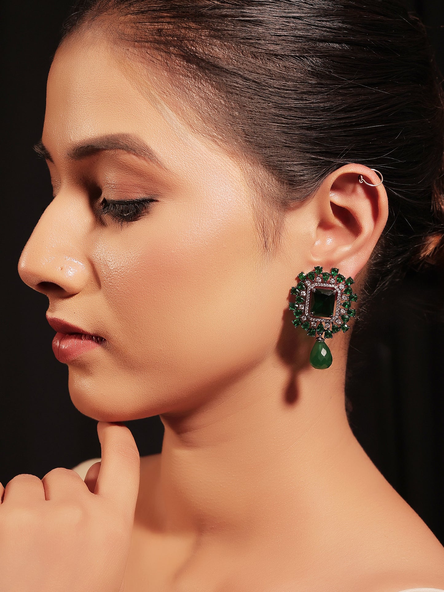 Sashwin Green Victorian Earrings