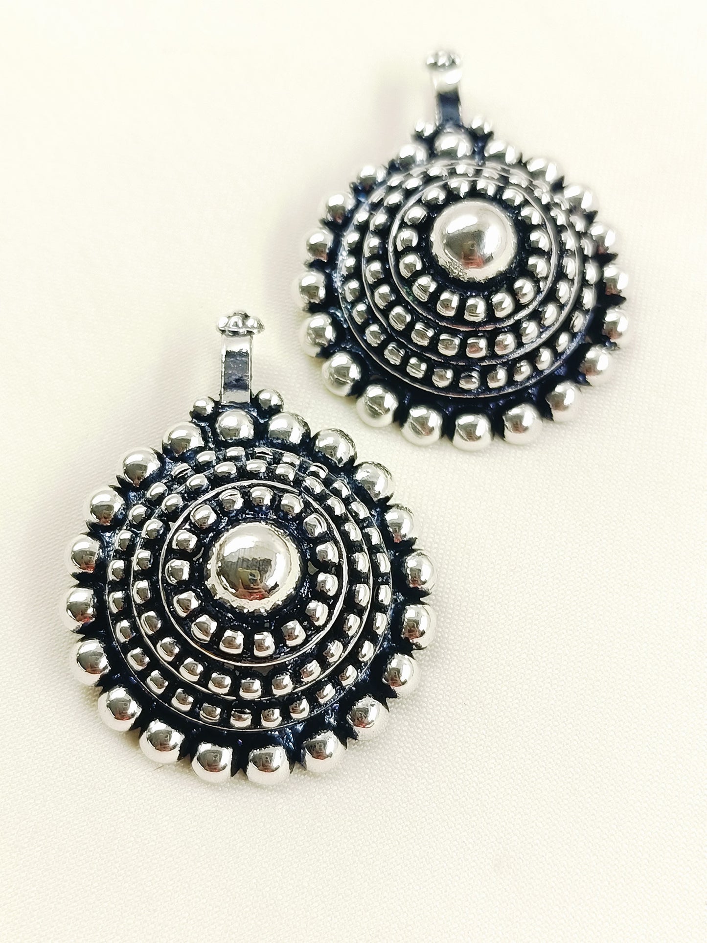 Ryka Oxidized Silver Tribal Mandala Cuff Pair