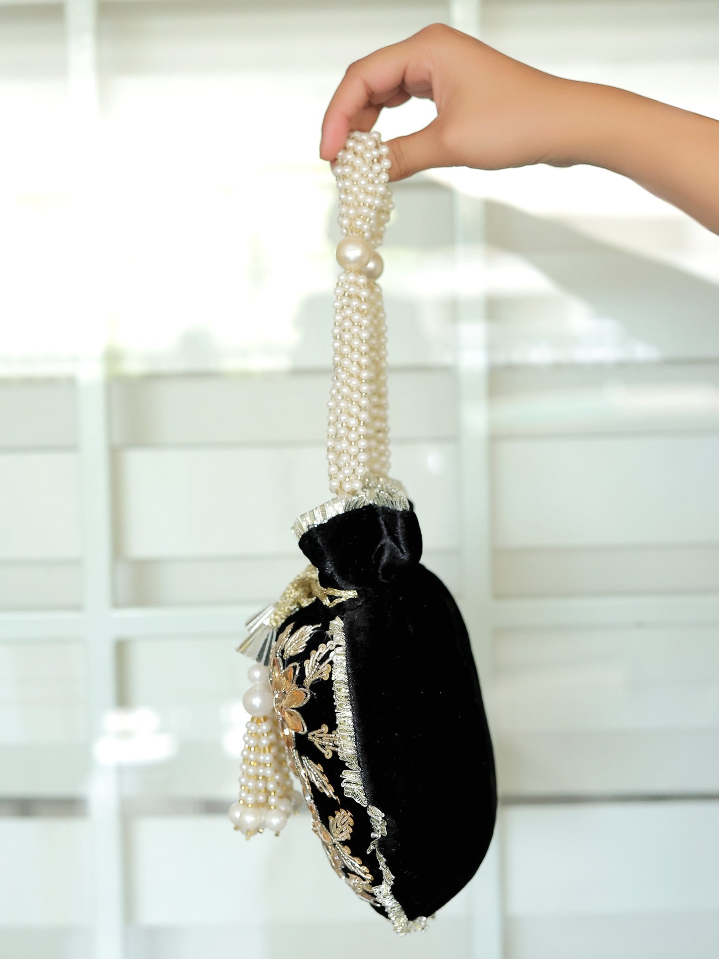 Snehita Black Potli Bag