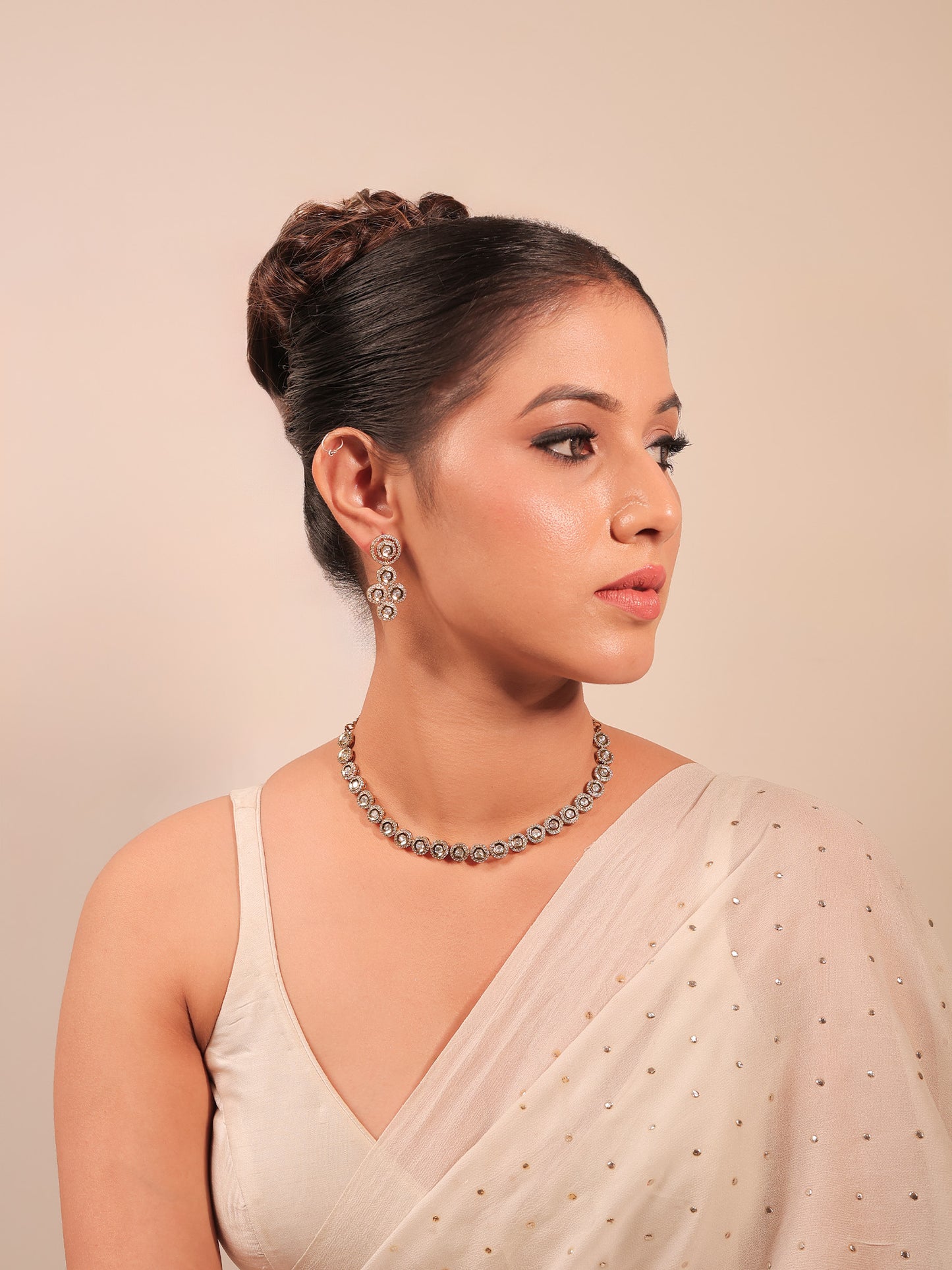 Anahita White Polki Necklace Set