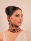 Steffhy Maroon Kundan Choker Set