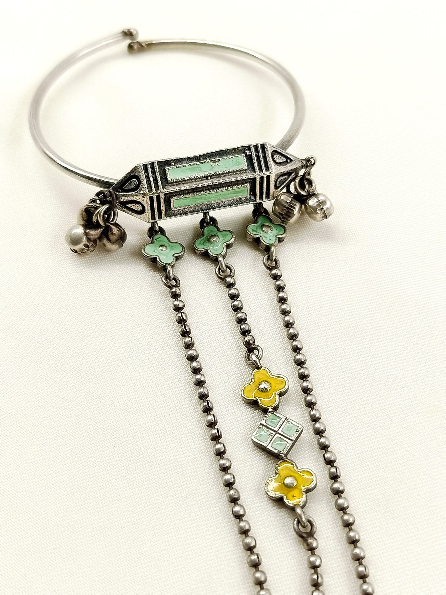 Bailee Multi Colour Oxidized Choker Set With Hathphool
