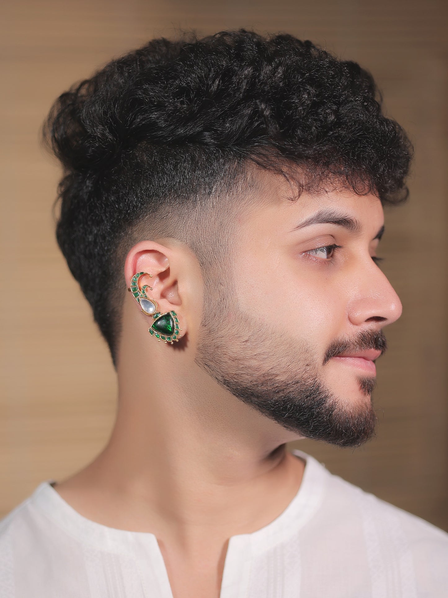 Nikansh  Green Men's Earcuff