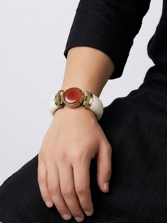 Aarohit Peach Bone Men's Bracelet