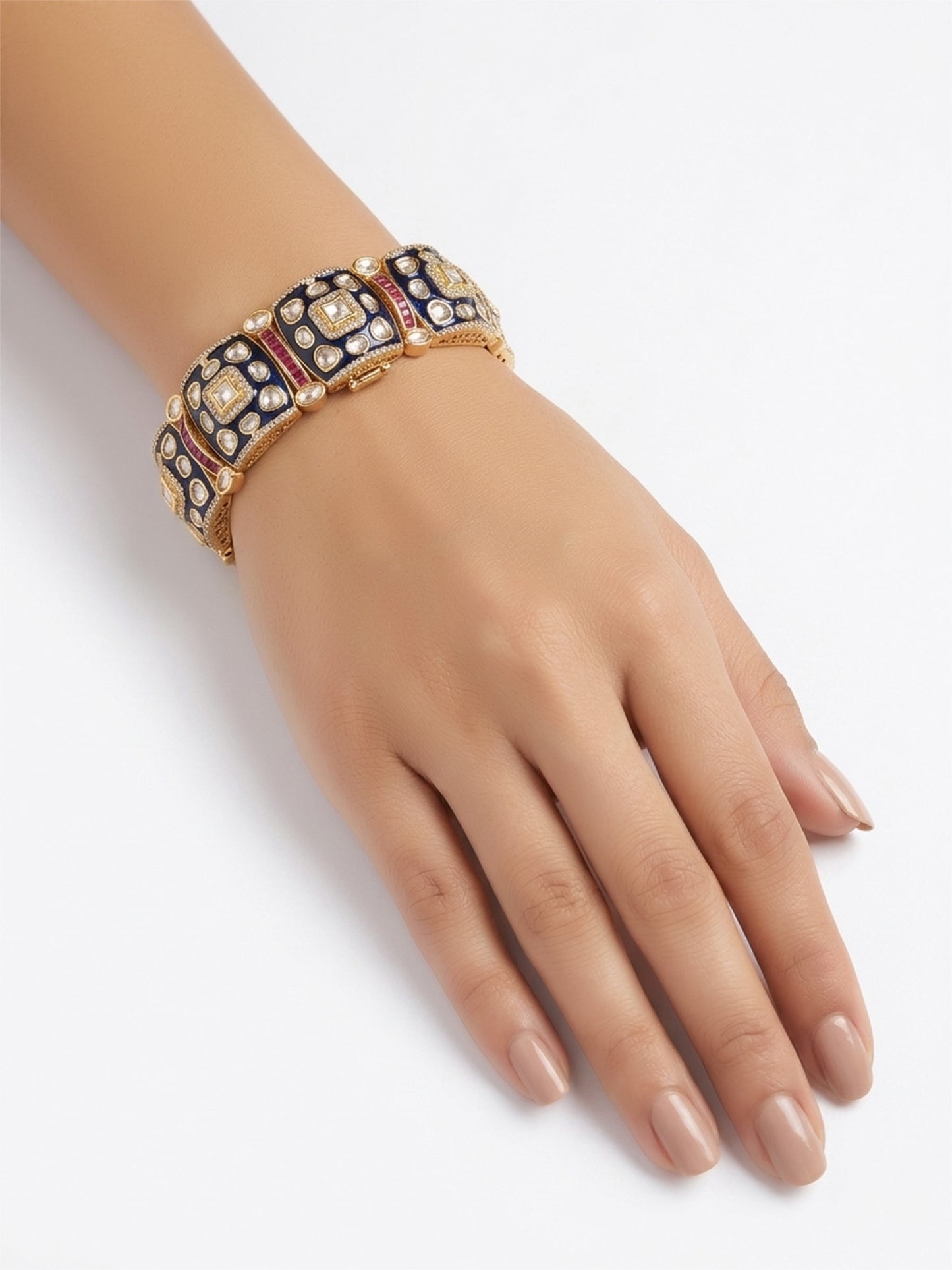 Tamanna Navy Blue Kundan Bracelet