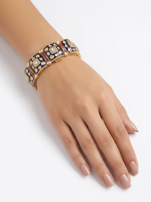 Tamanna Navy Blue Kundan Bracelet