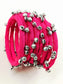 Harshita Majenta Fabric Bangles with Ghungroo