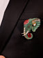 Rahul Green Elephant Brooch