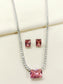 Ainsley Pink American Diamond Necklace Set