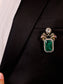 Olena Green Elephant Brooch