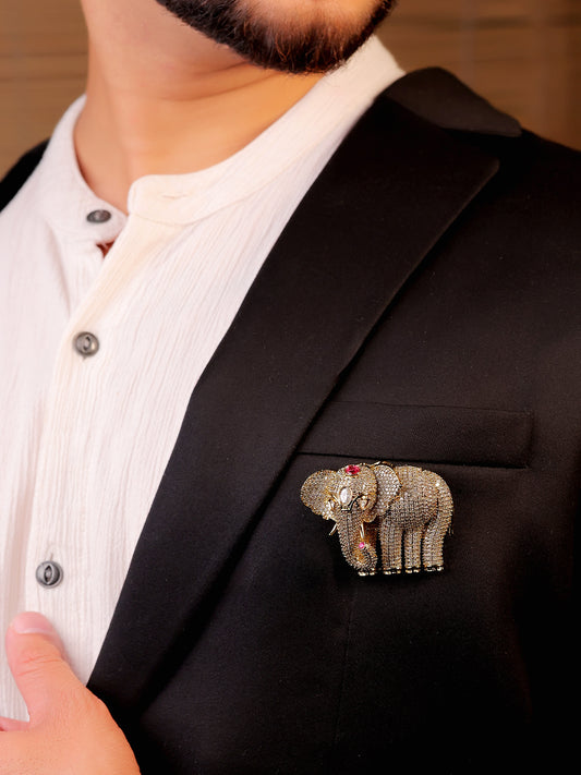 Kritik Ruby Elephant Brooch