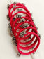 Sadiya Rani Pink Heavy Ghungroo Cloth Bangles | Designer Fabric Churi Set of 8 |