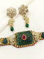 Brisa R&G Carved Stone Fusion Kundan Choker Set