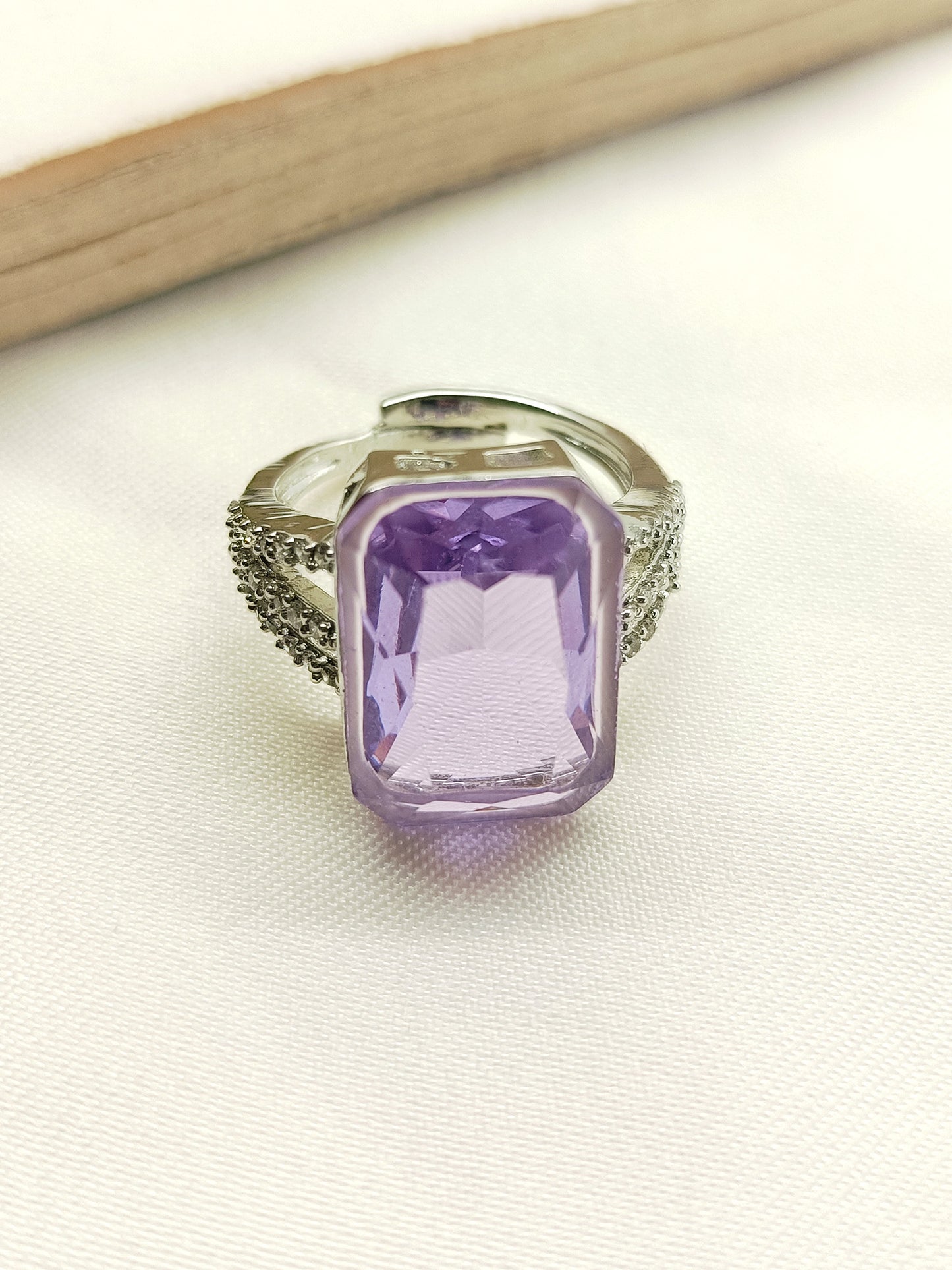 Samina Lavender American Diamond Finger Ring