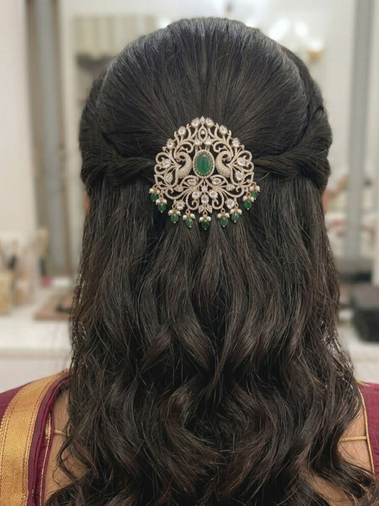 Misti Green Hair Brooch