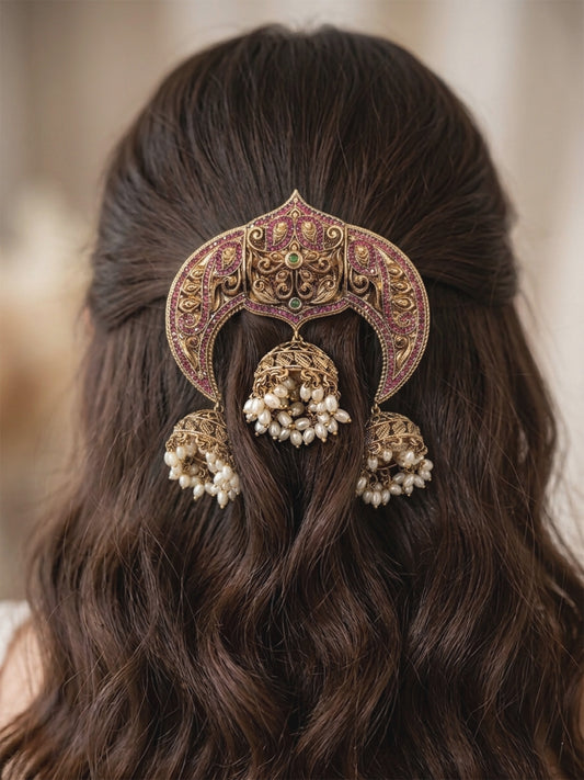 Kalindi Ruby Hair Brooch