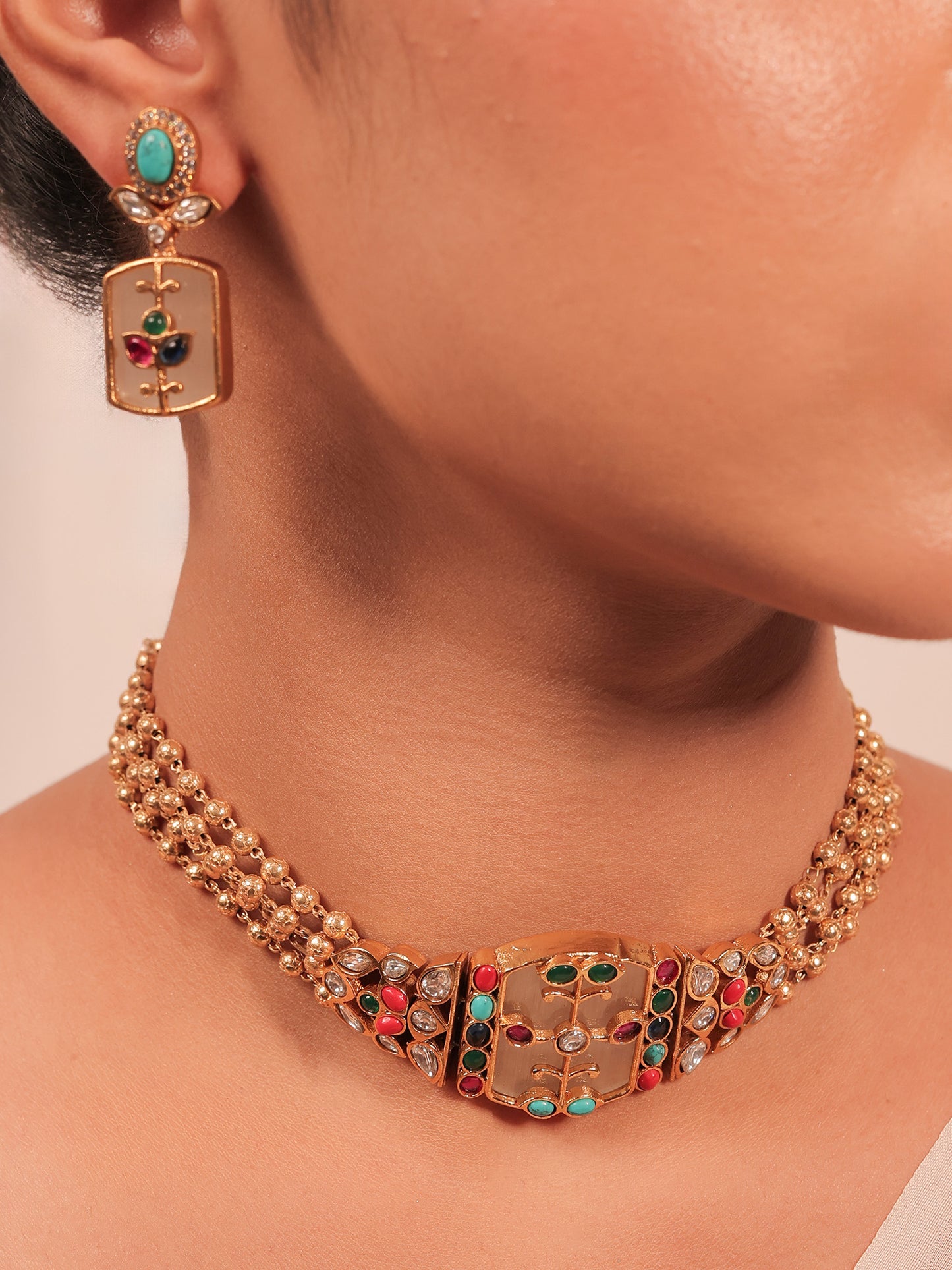Anantya Multi Colour Kundan Choker Set