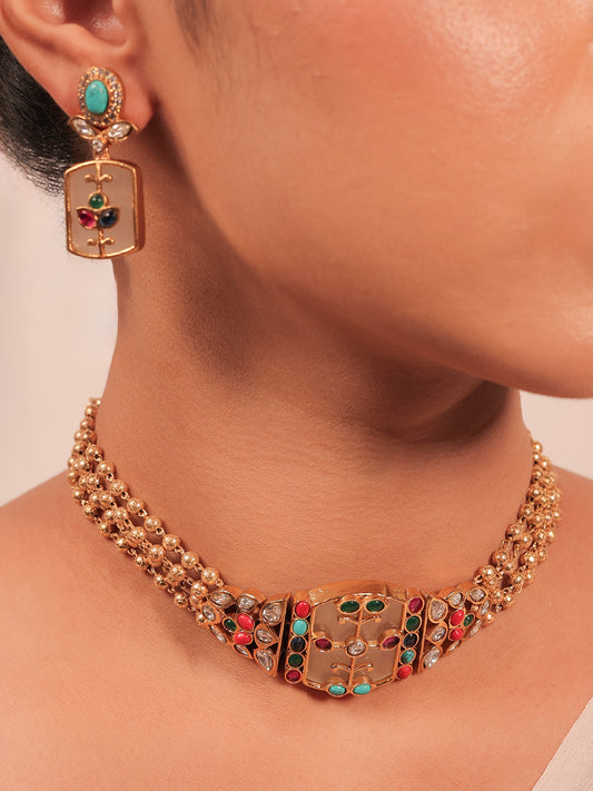 Anantya Multi Colour Kundan Choker Set