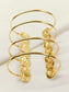 Aasia Molten Dual Tone Coin Cuff Western Bracelet
