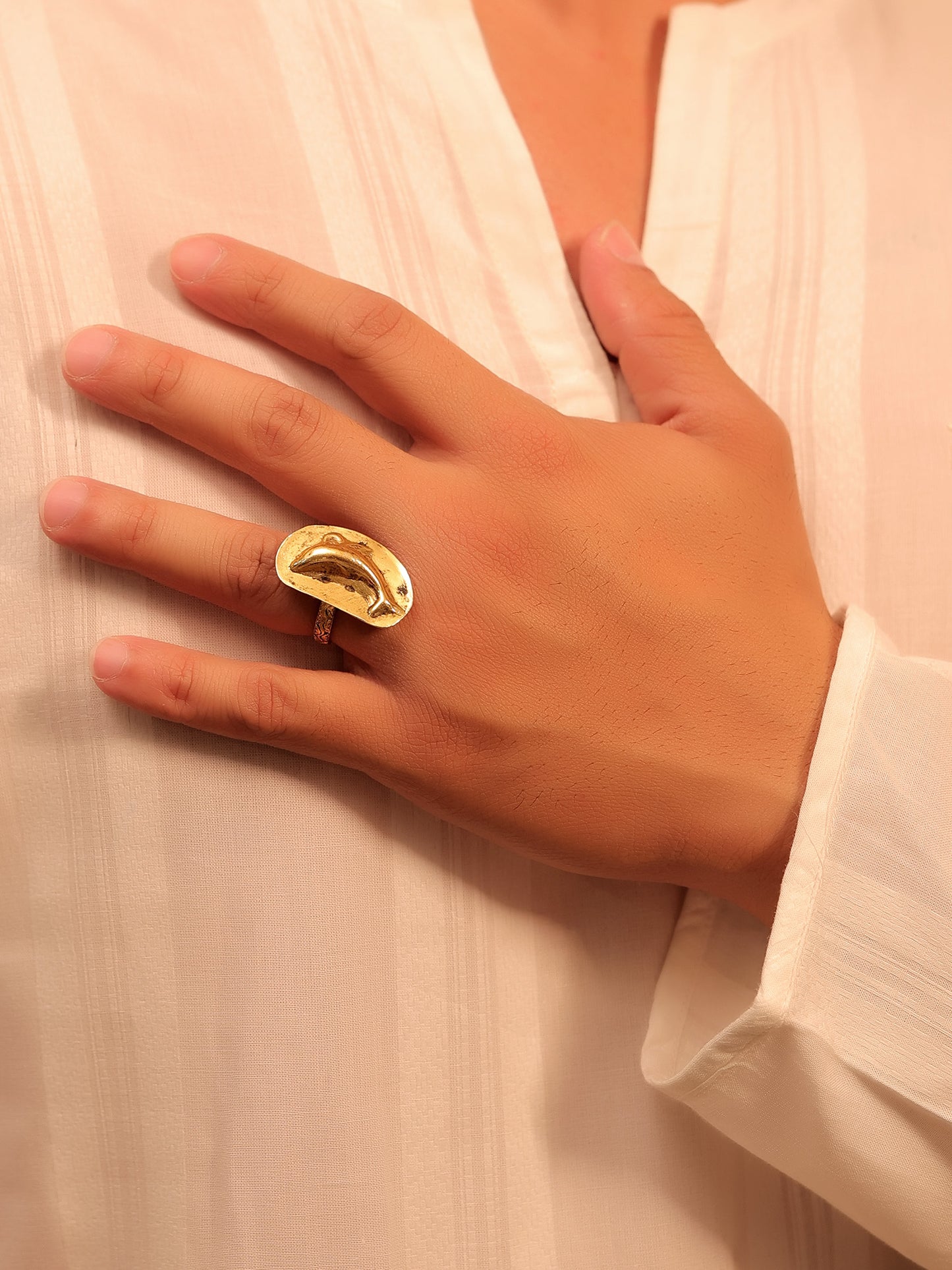 Nimisha Golden Tribal Finger Ring
