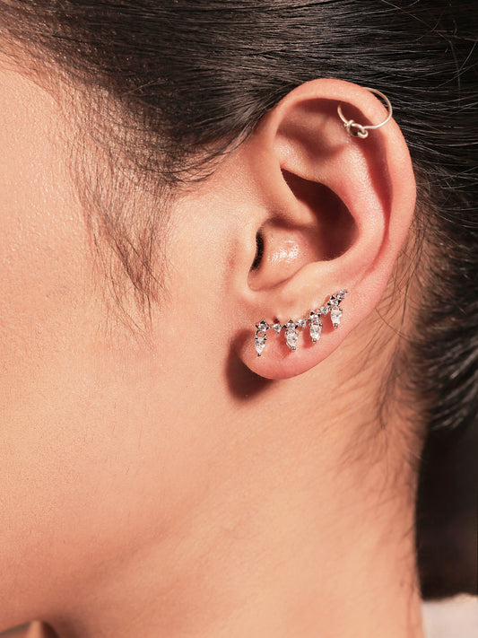 Divisha White American Diamond Earcuff
