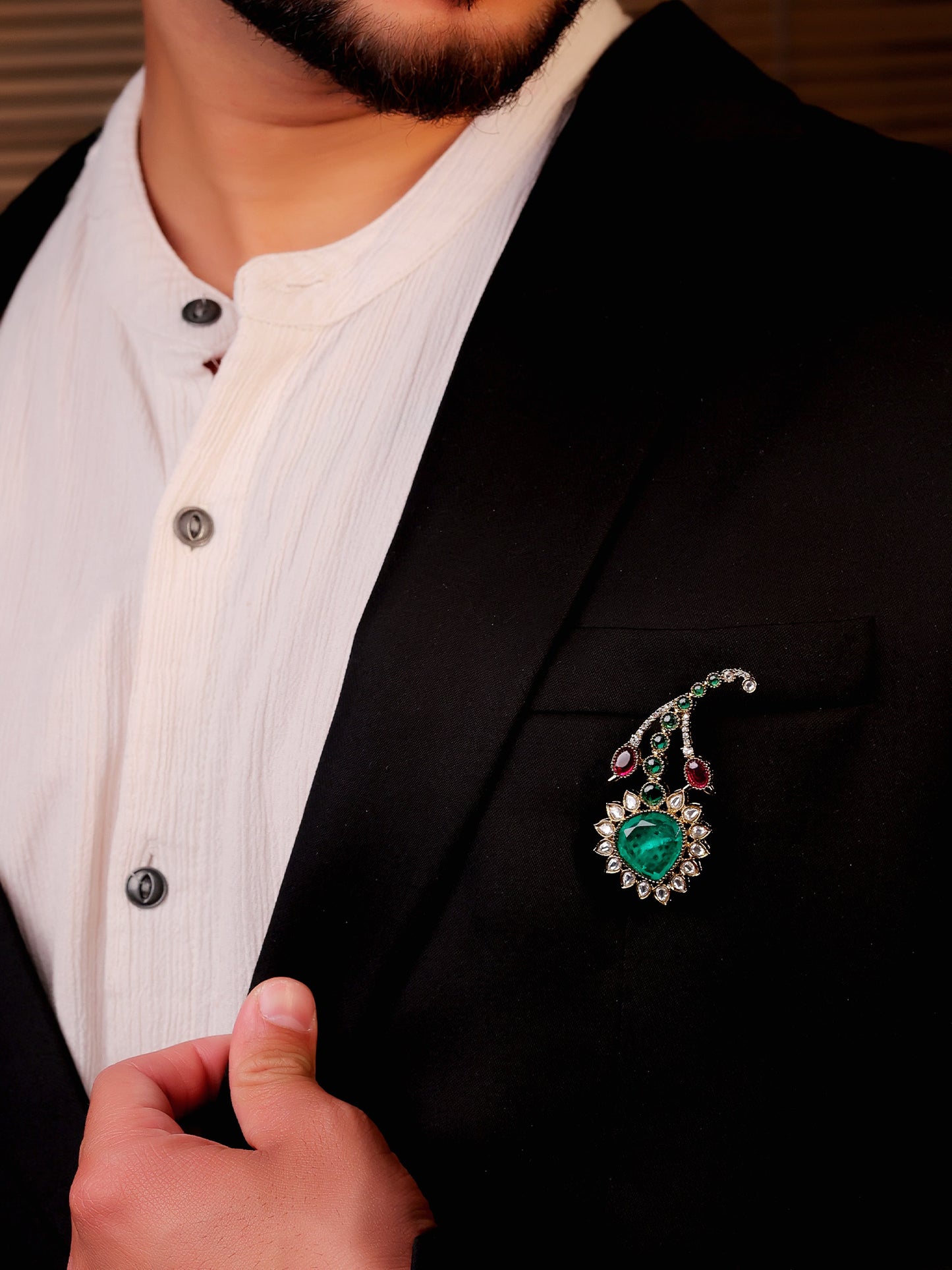 Umang Green Men's Brooch