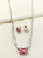 Ainsley Pink American Diamond Necklace Set