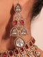 Laksh Maroon Diamond Polki Necklace Set
