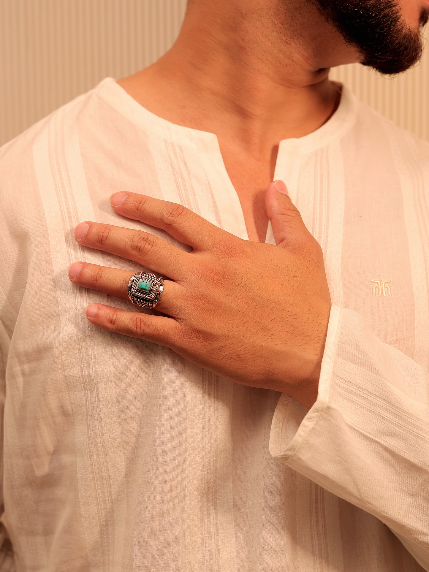 Palash Firozi Men's Finger Ring