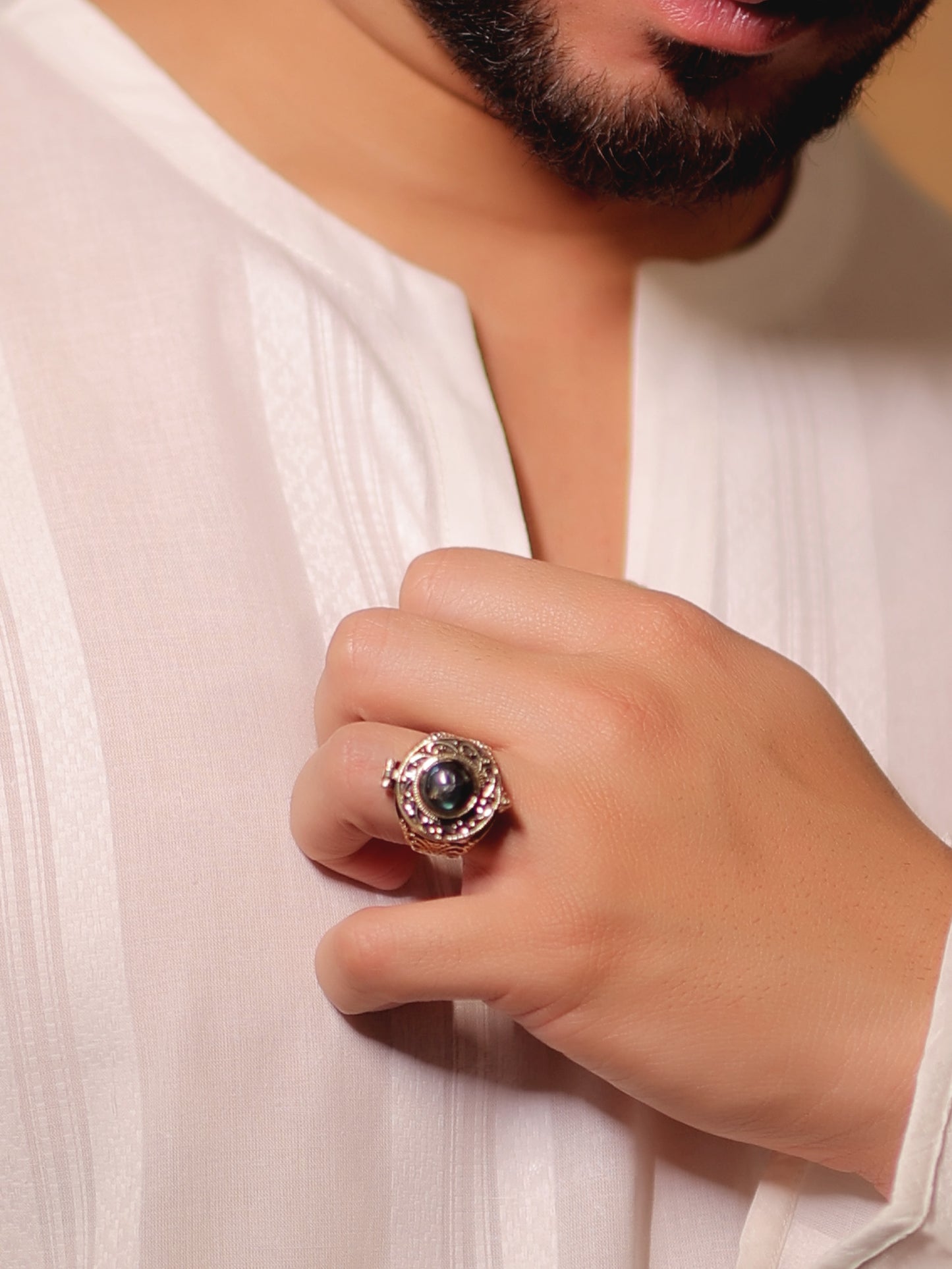 Bhanuj Black Men's Finger Ring