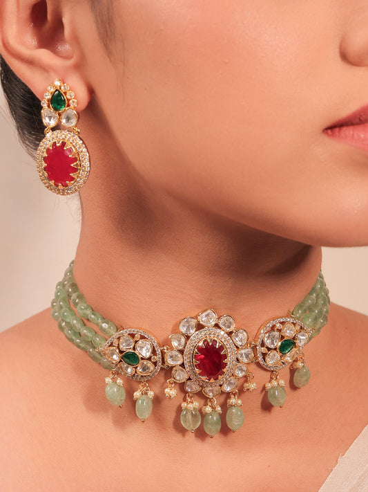 Wardeen R&G Kundan Choker Set