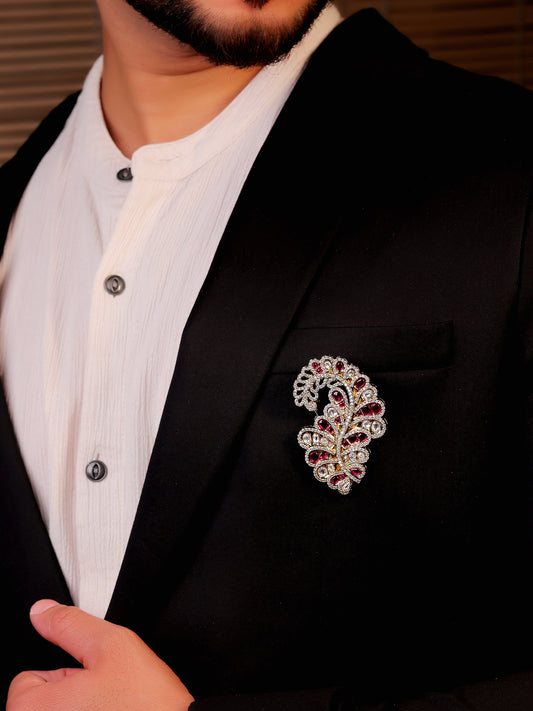 Sarvesh Ruby Men's Brooch